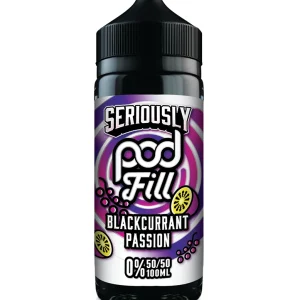 Seriously Pod Fill by Doozy Vape Co | 50/50 VG/PG | Blackcurrant passion | 100ml Shortfill | 0mg